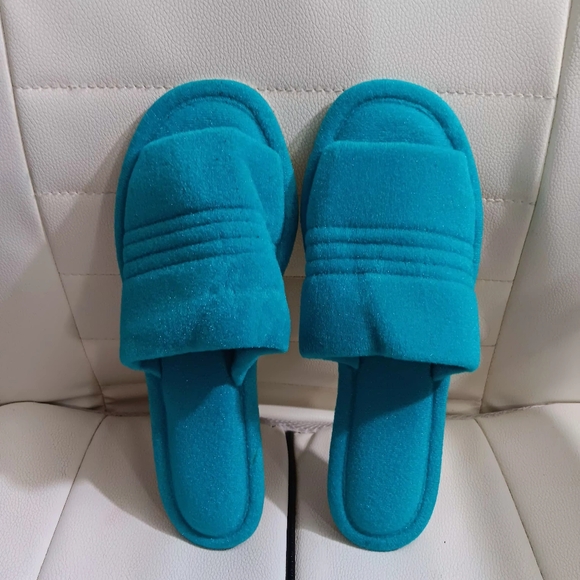 Vanity Fair Shoes - 60s Vintage Vanity Fair Satin Slippers Blue Teal NWOT